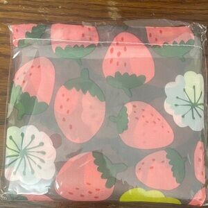 Strawberry Print reusable fold up tote